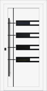 Zuzana eg - barva ral9016; rámeček - černý; prosklení - stopsol šedý; madlo - mdb04k; rozeta - rebr2